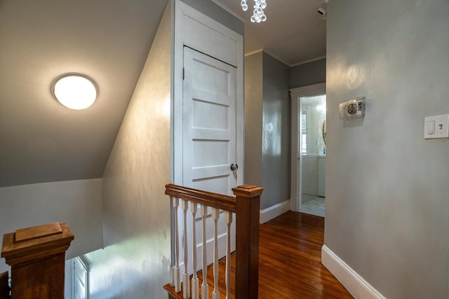 350 Wentworth Ave, Lowell, MA 01852 - staircase featuring wood finished floors, baseboards, and crown molding