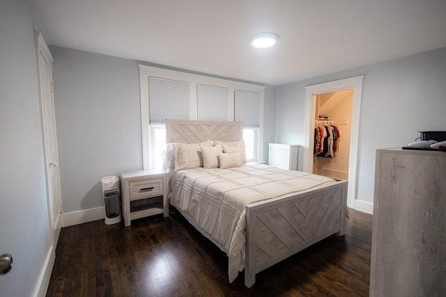 14 Fales St, Worcester, MA 01606 - bedroom featuring baseboards, a spacious closet, and dark wood finished floors
