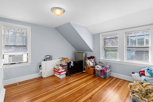 190 Winthrop St, Taunton, MA 02780 - game room with wood-type flooring, cooling unit, and lofted ceiling