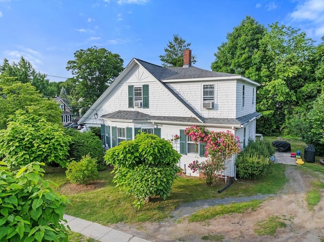 190 Winthrop St, Taunton, MA 02780 - view of front of property featuring a chimney, roof with shingles, and cooling unit