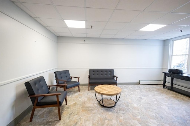 38 Carter St Unit 303, Everett, MA 02149 - living area featuring a drop ceiling and baseboard heating