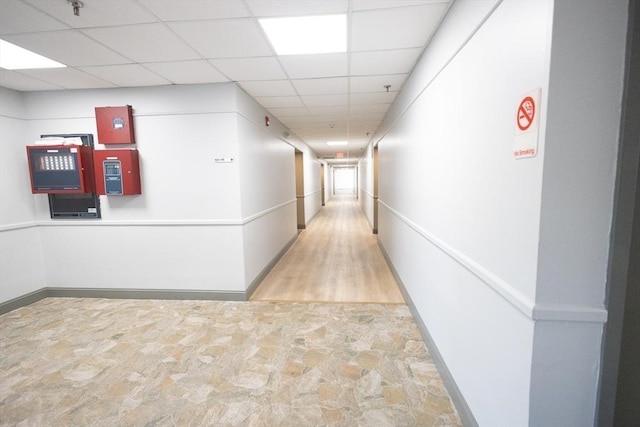 38 Carter St Unit 303, Everett, MA 02149 - hallway with a paneled ceiling and stone finish floors