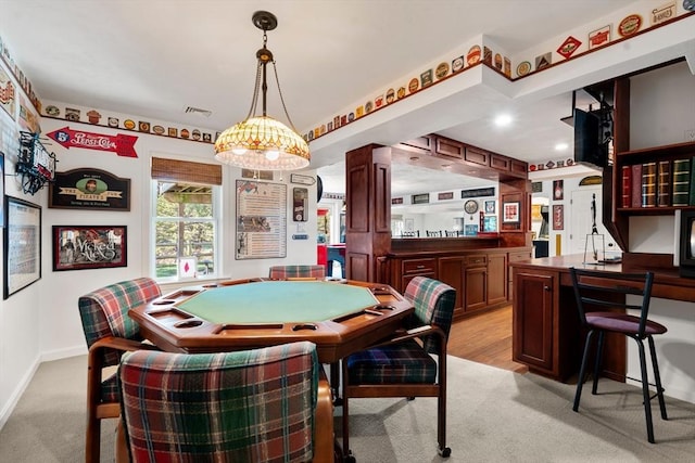 playroom with light carpet