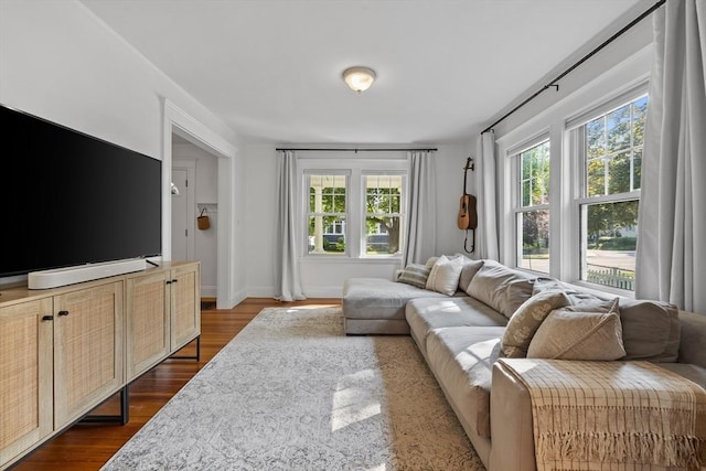 614 Summer St, Arlington, MA 02474 - living room with dark wood-style flooring