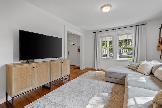 614 Summer St, Arlington, MA 02474 - living area featuring wood finished floors and baseboards