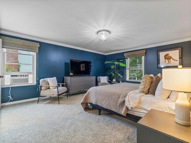 168 Maple St, Boston, MA 02132 - carpeted bedroom featuring cooling unit and ornamental molding