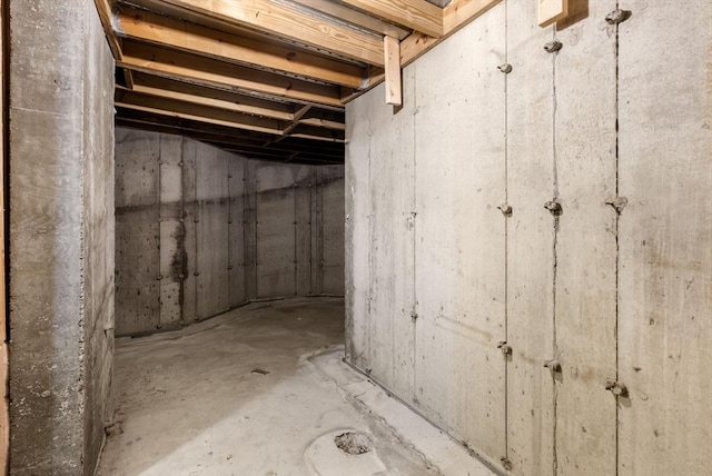 view of unfinished below grade area