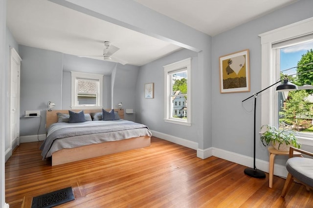 68 Cliftondale St, Boston, MA 02131 - bedroom featuring baseboards, light wood finished floors, and a ceiling fan