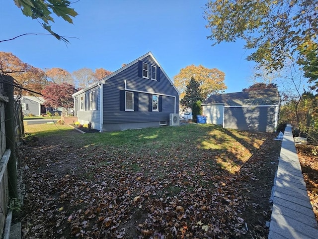 view of home's exterior featuring a lawn