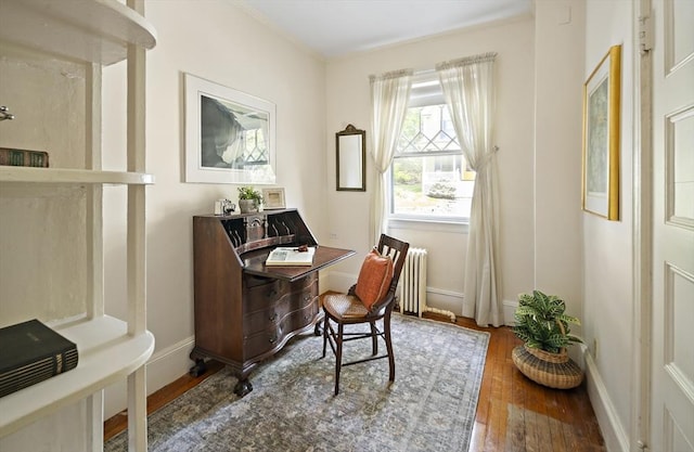 6 Francis Circuit Unit 6, Winchester, MA 01890 - office area featuring radiator heating unit, wood finished floors, and baseboards