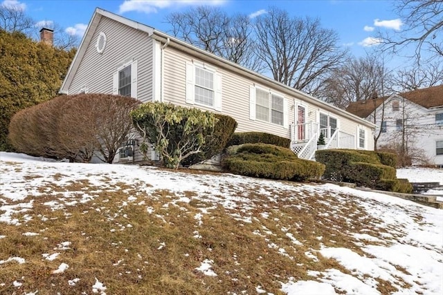 view of snowy exterior