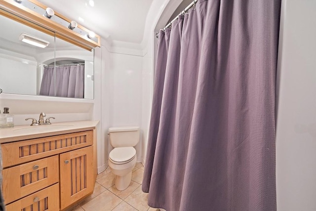 61 Broad Reach Unit T62B, Weymouth, MA 02191 - full bath with tile patterned floors, toilet, vanity, and a shower with curtain