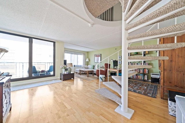 61 Broad Reach Unit T62B, Weymouth, MA 02191 - stairs with wood finished floors and a textured ceiling