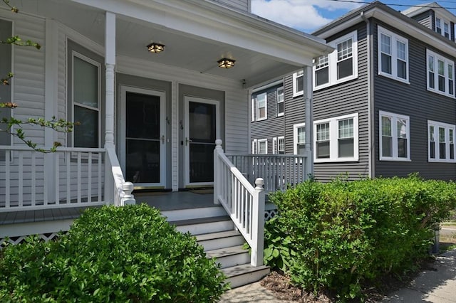 46 Farquhar Unit 2, Boston, MA 02131 - doorway to property featuring covered porch