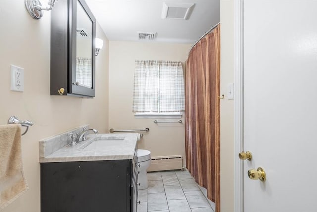 19 Zabelle Ave, Auburn, MA 01501 - bathroom featuring a baseboard heating unit, vanity, and toilet