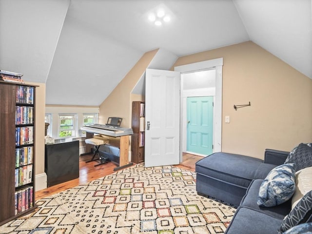 743 Bridge St, Lowell, MA 01850 - home office featuring wood finished floors and lofted ceiling