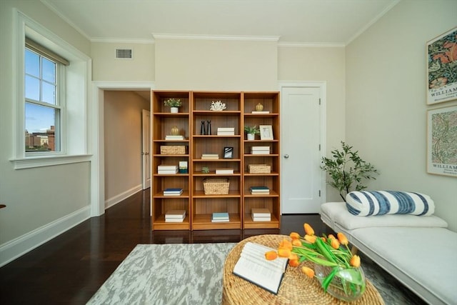 56 Commonwealth Ave Ph, Ph, Boston, MA 02116 - sitting room featuring dark wood finished floors, baseboards, and crown molding