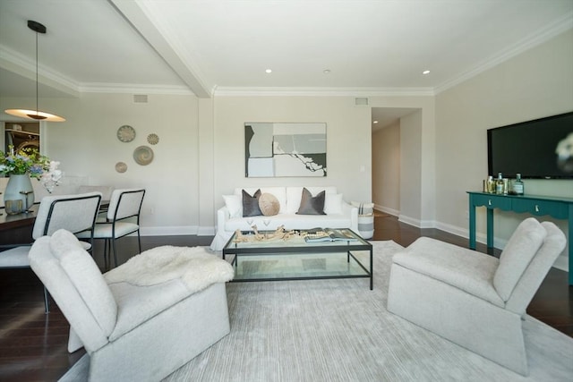 56 Commonwealth Ave Ph, Ph, Boston, MA 02116 - living room with crown molding, wood finished floors, and baseboards