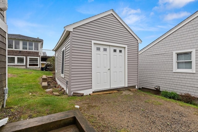 view of shed