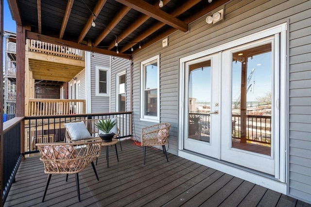 deck with french doors