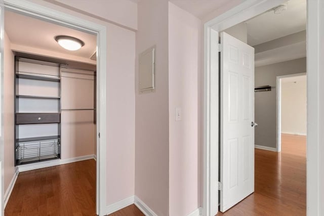 hallway featuring hardwood / wood-style flooring