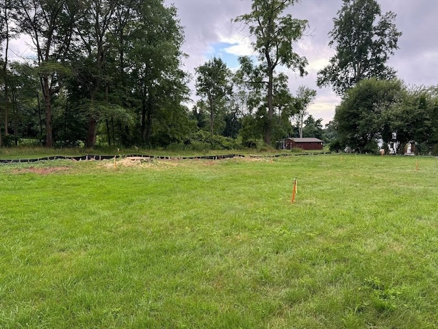 view of yard with a rural view