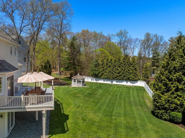 57 Bouffard Dr, Marlborough, MA 01752 - view of yard with fence and a wooden deck