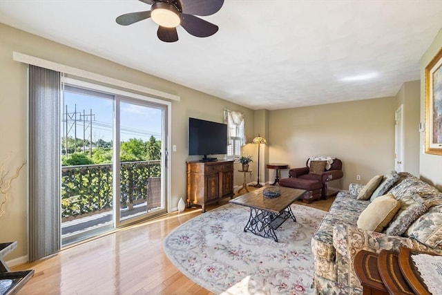 45 Washington St Unit B7, Methuen, MA 01844 - living area with a ceiling fan and light wood finished floors