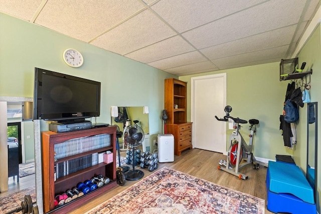 45 Washington St Unit B7, Methuen, MA 01844 - workout area featuring wood finished floors and a drop ceiling