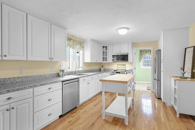 kitchen featuring white cabinets, appliances with stainless steel finishes, and sink