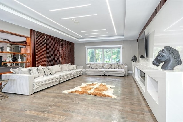 290 Massapoag Rd, Tyngsborough, MA 01879 - living room with a tray ceiling and wood finished floors