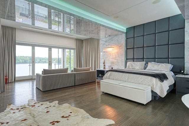 290 Massapoag Rd, Tyngsborough, MA 01879 - bedroom featuring wood-type flooring, a high ceiling, and a water view