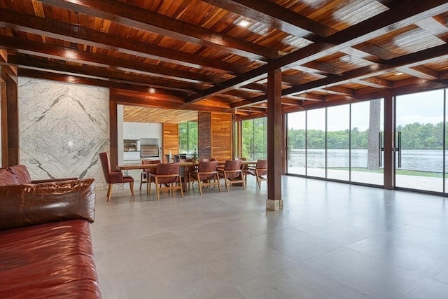 290 Massapoag Rd, Tyngsborough, MA 01879 - sunroom / solarium featuring beam ceiling and a water view