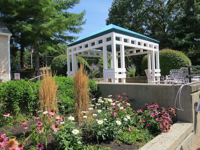 view of patio / terrace featuring a gazebo
