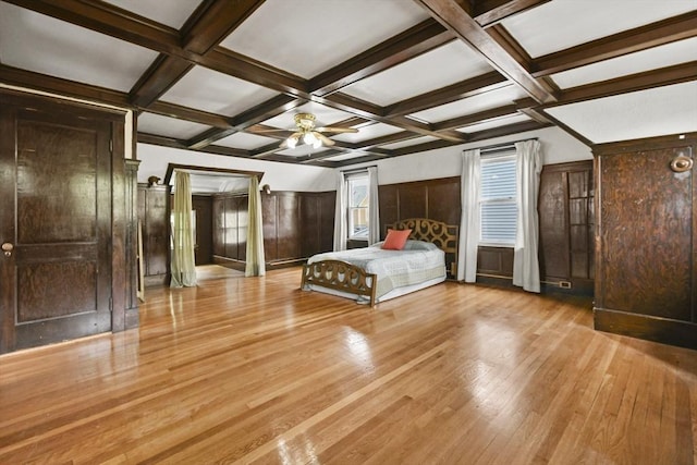 23 Highland Rd, Somerville, MA 02144 - bedroom with wood finished floors, coffered ceiling, and beamed ceiling
