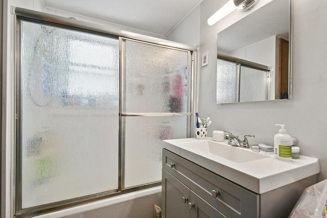 23 Highland Rd, Somerville, MA 02144 - bathroom with vanity, plenty of natural light, and shower / bath combination with glass door