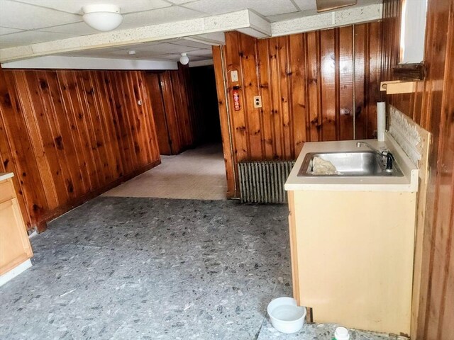 55 Kilburn St, Revere, MA 02151 - interior space featuring radiator, a sink, and wooden walls