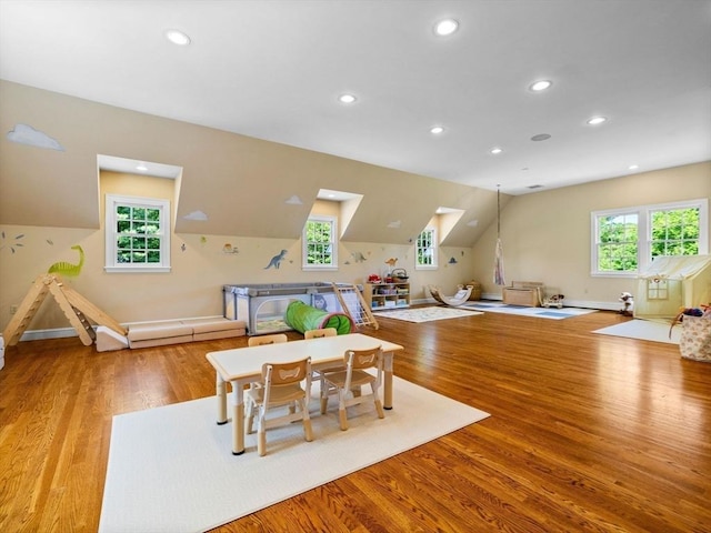 21A Farm St, Dover, MA 02030 - dining space featuring wood finished floors, recessed lighting, and baseboards
