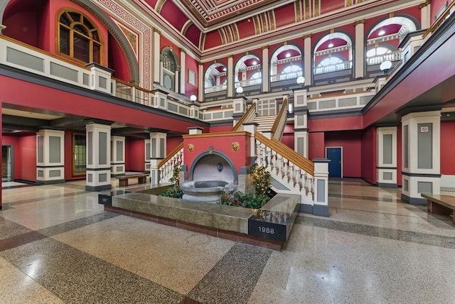 235 State St Unit 406, Springfield, MA 01103 - building lobby with a high ceiling and stairs