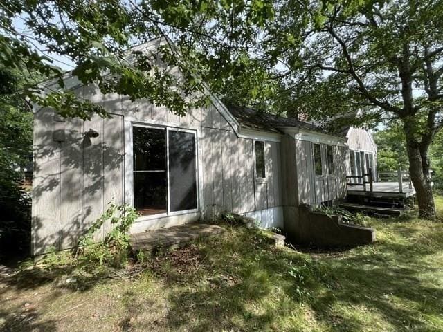view of home's exterior with a deck