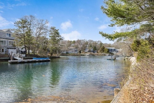 property view of water featuring a dock