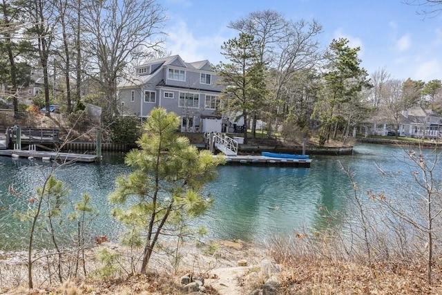 property view of water with a floating dock