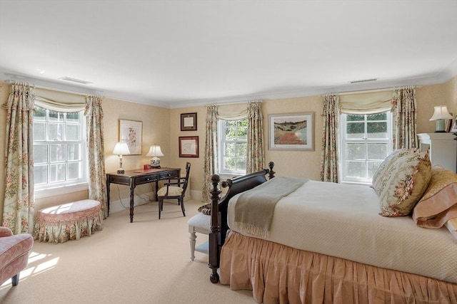 29 Willard Cmn, Concord, MA 01742 - bedroom featuring light carpet, multiple windows, and ornamental molding