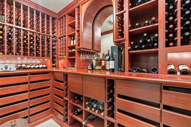 29 Willard Cmn, Concord, MA 01742 - wine area featuring ornamental molding