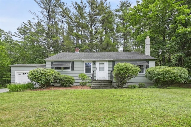 49 Winchendon Rd, Templeton, MA 01436 - single story home with a chimney, a front lawn, and entry steps