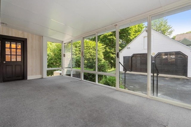 52 Myrtle St, Newton, MA 02465 - unfurnished sunroom featuring lofted ceiling