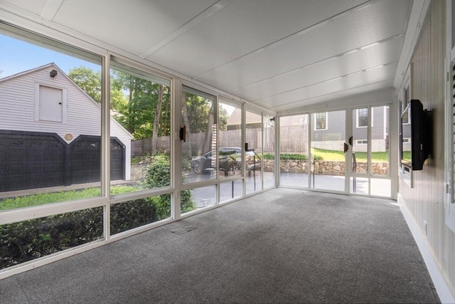 52 Myrtle St, Newton, MA 02465 - unfurnished sunroom with lofted ceiling