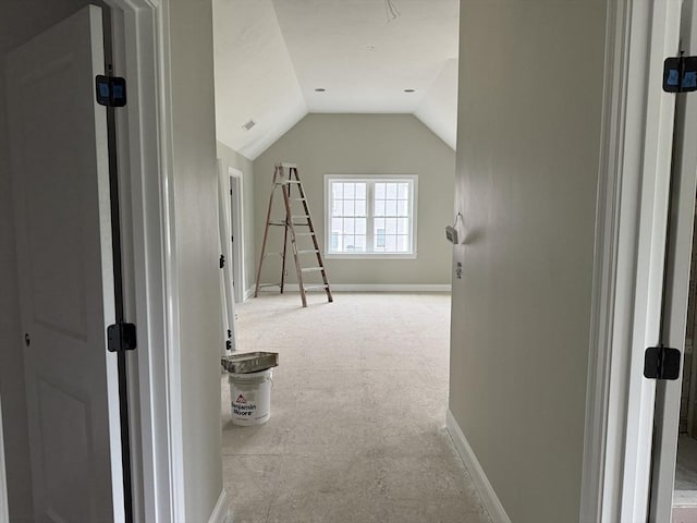 87 Magill Dr, Grafton, MA 01519 - corridor featuring lofted ceiling and carpet floors