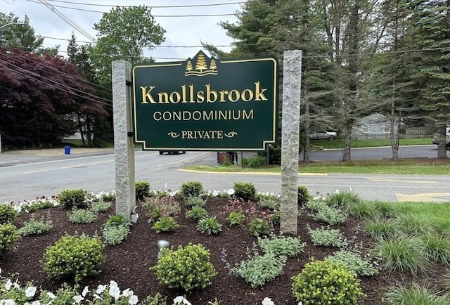 view of community sign