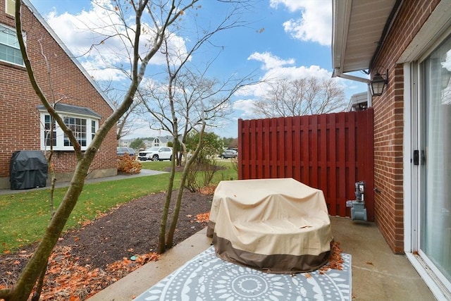 view of patio with grilling area